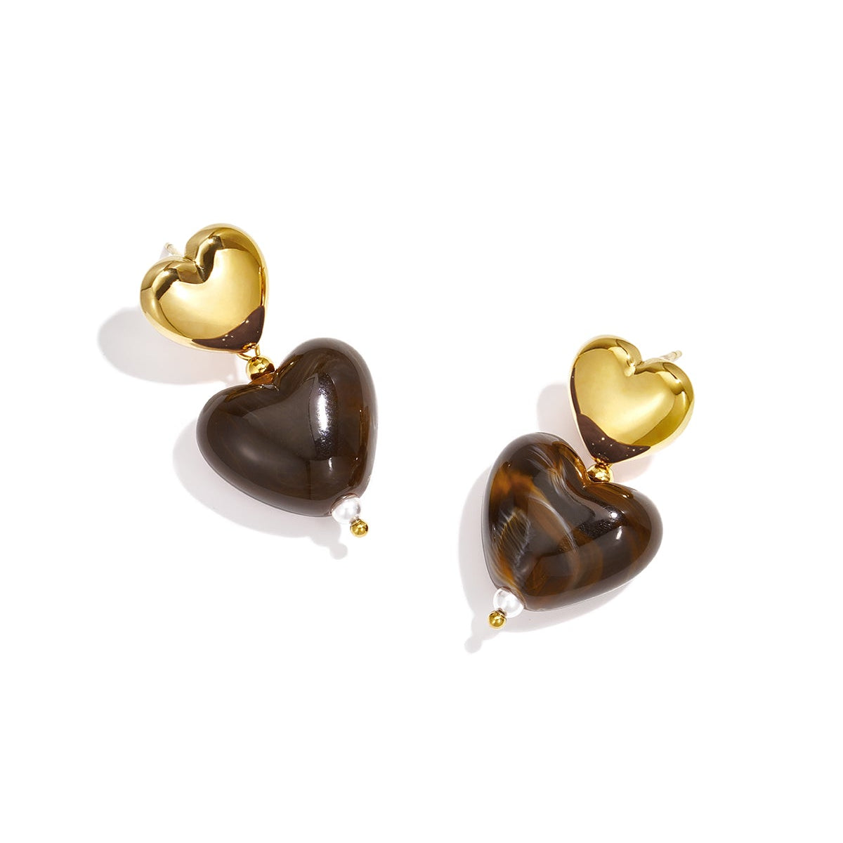 Boucles d'oreilles pendantes en acier inoxydable en forme de cœur, collection Daily Simple, bijoux pour femmes