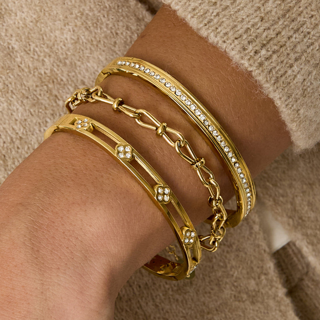 Bracelet jonc en acier inoxydable, style cercle, collection simple pour femmes, bijoux du quotidien