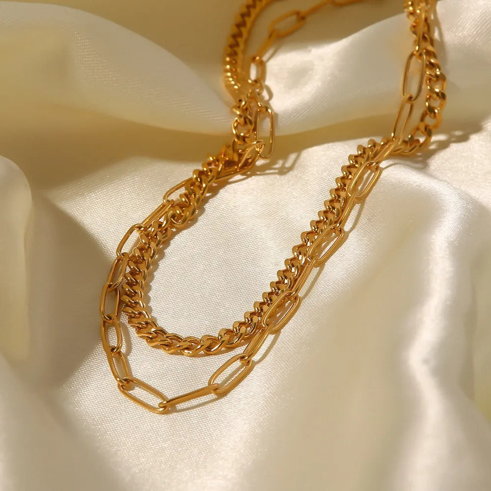 Collier grosse maille dorée