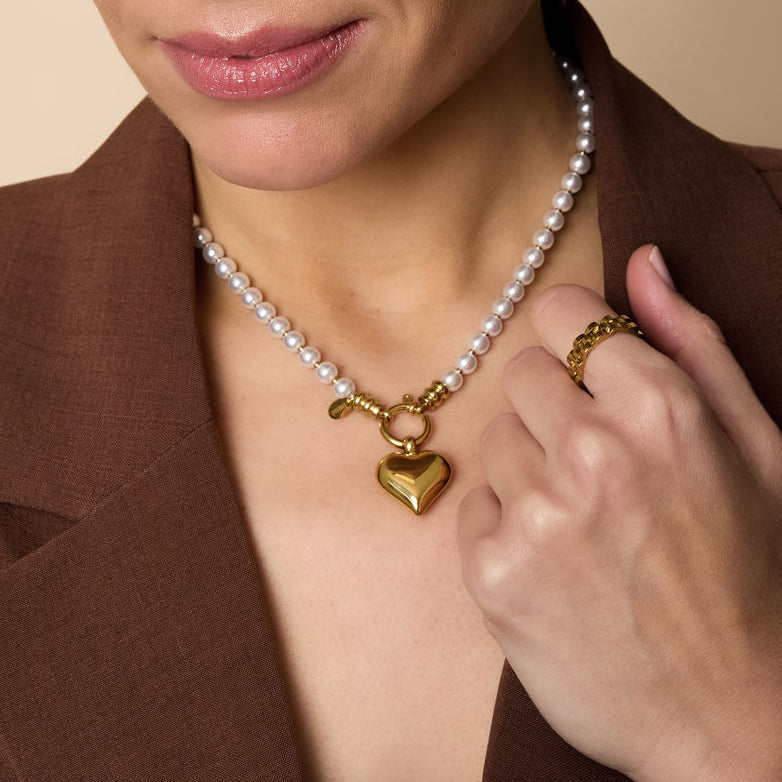 Colliers de perles en forme de cœur, série décontractée, simple et quotidienne, bijoux pour femmes