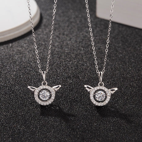 Collier cercle et ailes d'ange argent