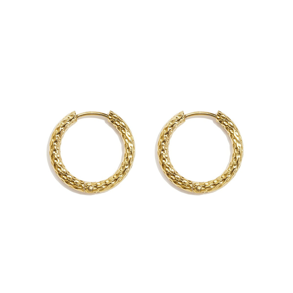 Boucles d'oreilles créoles en acier inoxydable, style simple et quotidien, collection de bijoux pour femmes