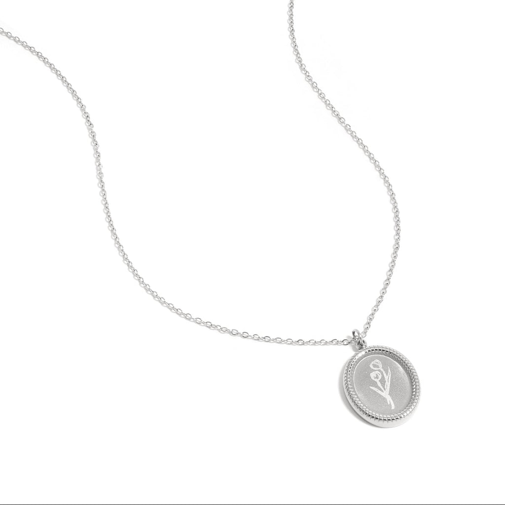 Collier en acier inoxydable avec fleur de tulipe