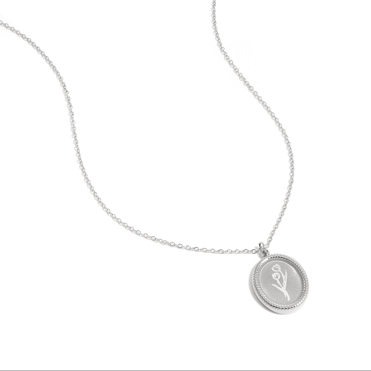 Collier en acier inoxydable avec fleur de tulipe