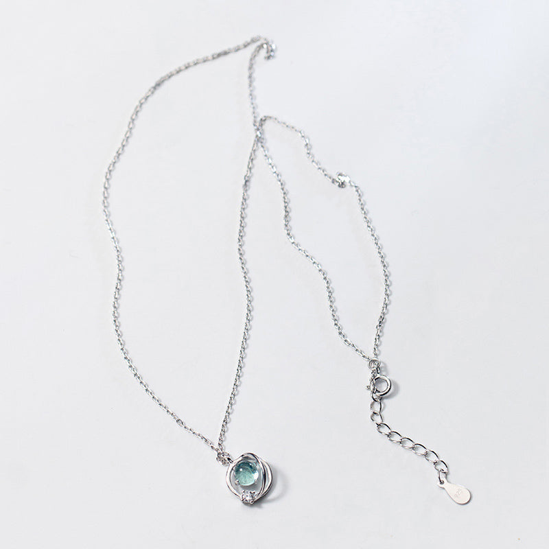 Collier rond pierre bleu