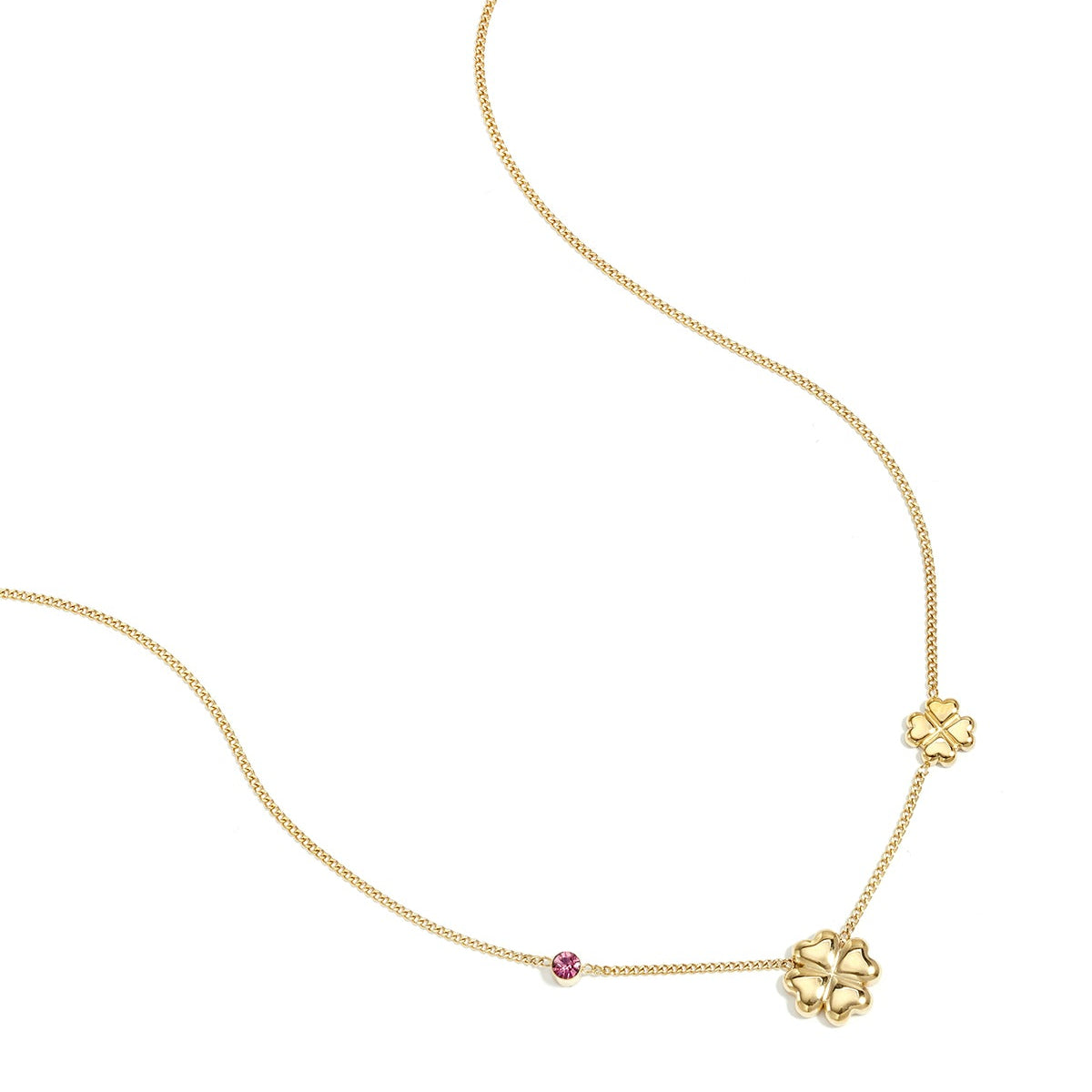 Collier orné de trèfles et de pierres colorées