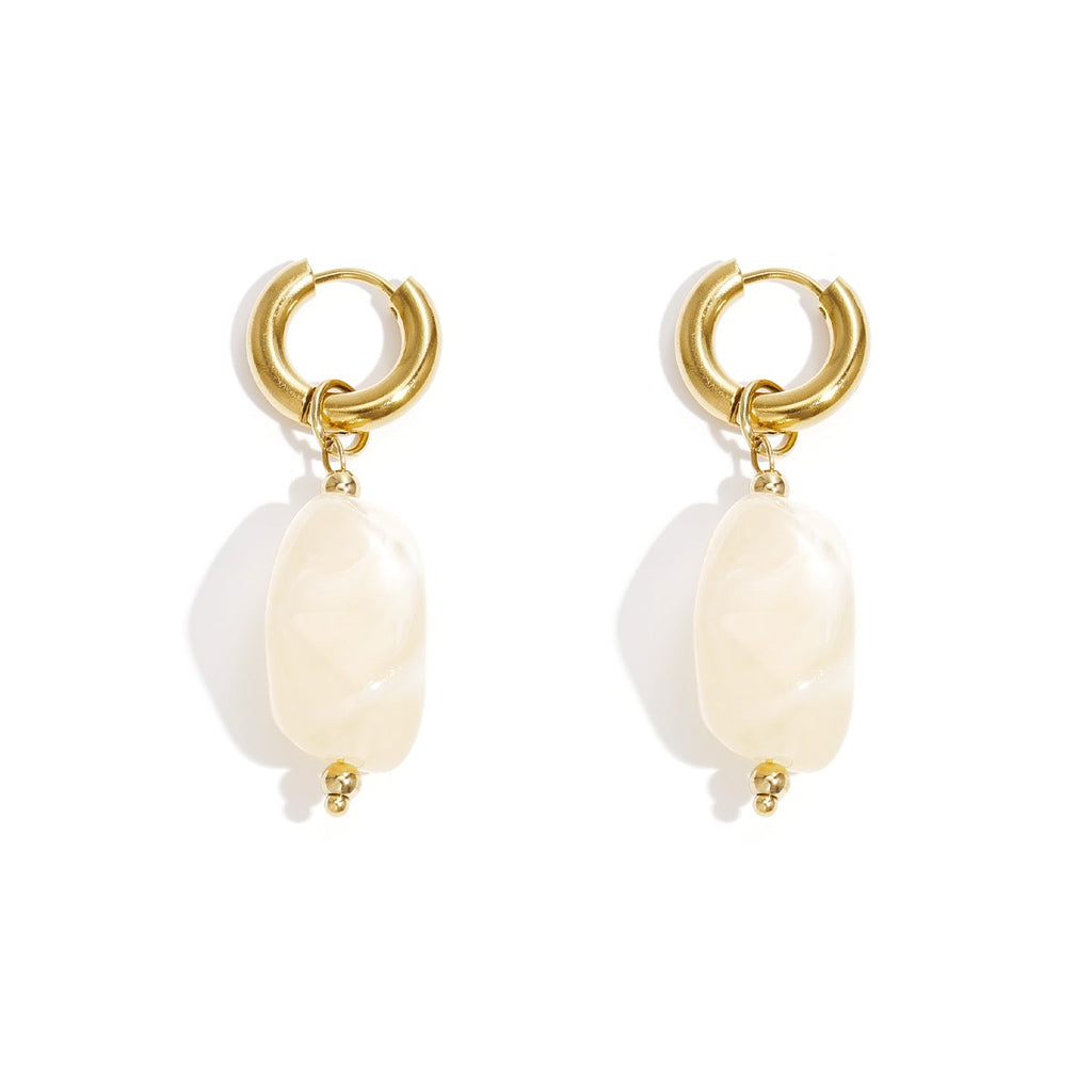 Boucles d'oreilles avec perles organiques