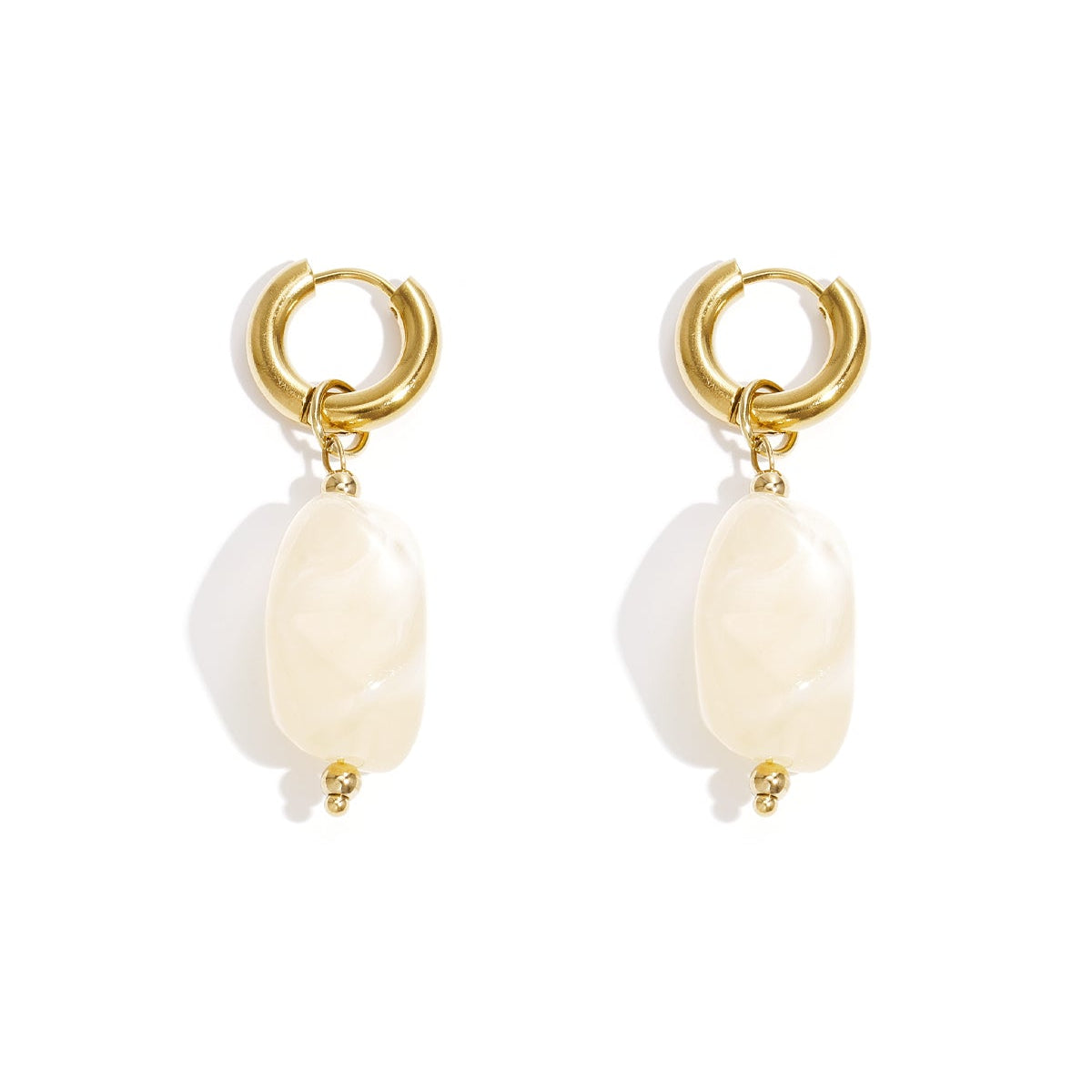 Boucles d'oreilles avec perles organiques
