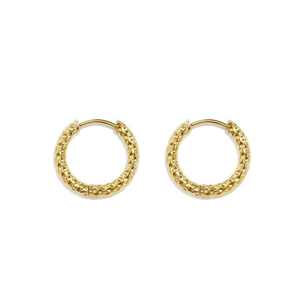 Boucles d'oreilles créoles en acier inoxydable, style simple et quotidien, collection de bijoux pour femmes