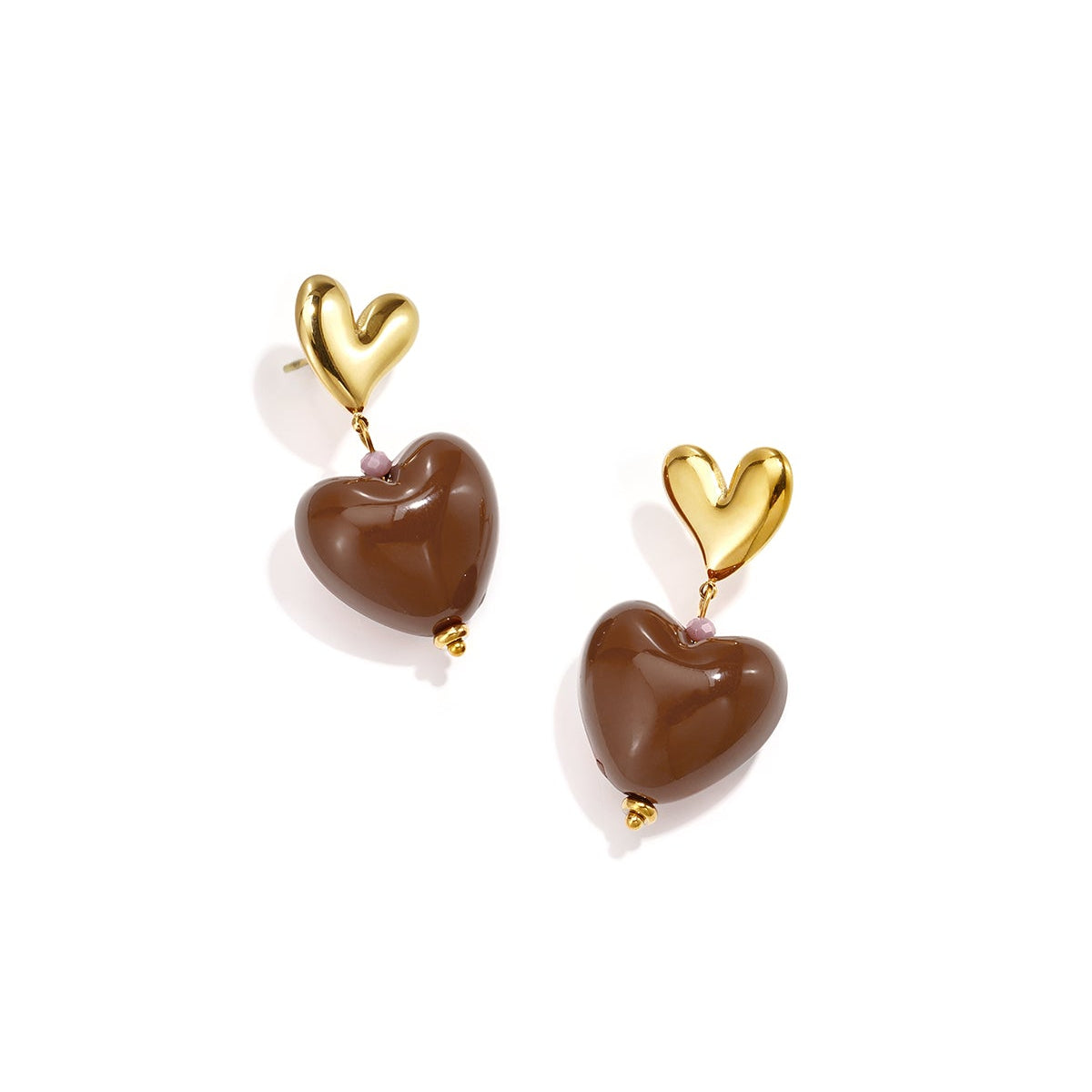 Boucles d'oreilles pendantes en acier inoxydable en forme de cœur, collection romantique décontractée pour le quotidien, bijoux pour femmes