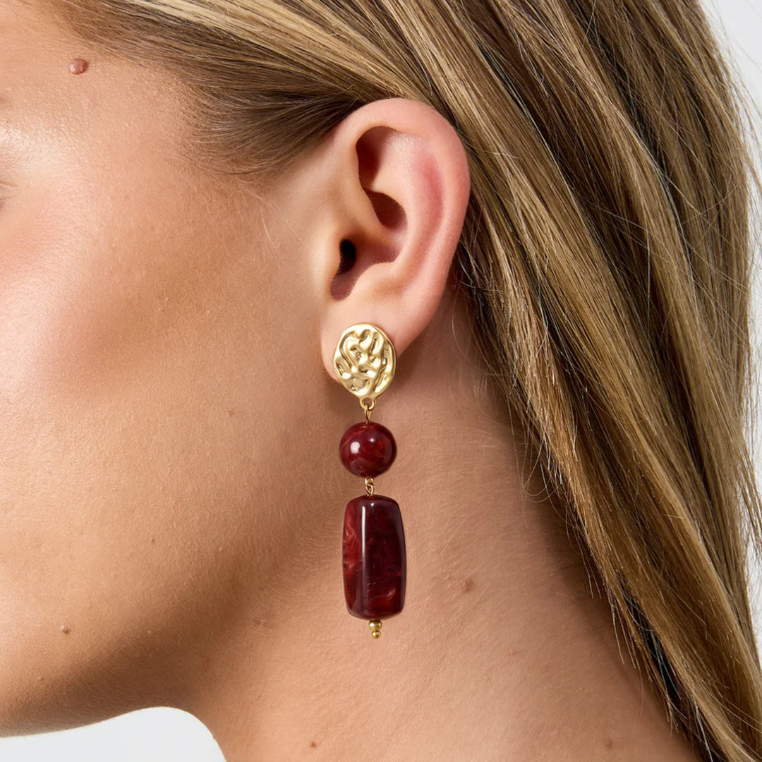 Boucles d'oreilles pendantes en acier inoxydable, perles, collection rétro classique du quotidien, bijoux pour femmes