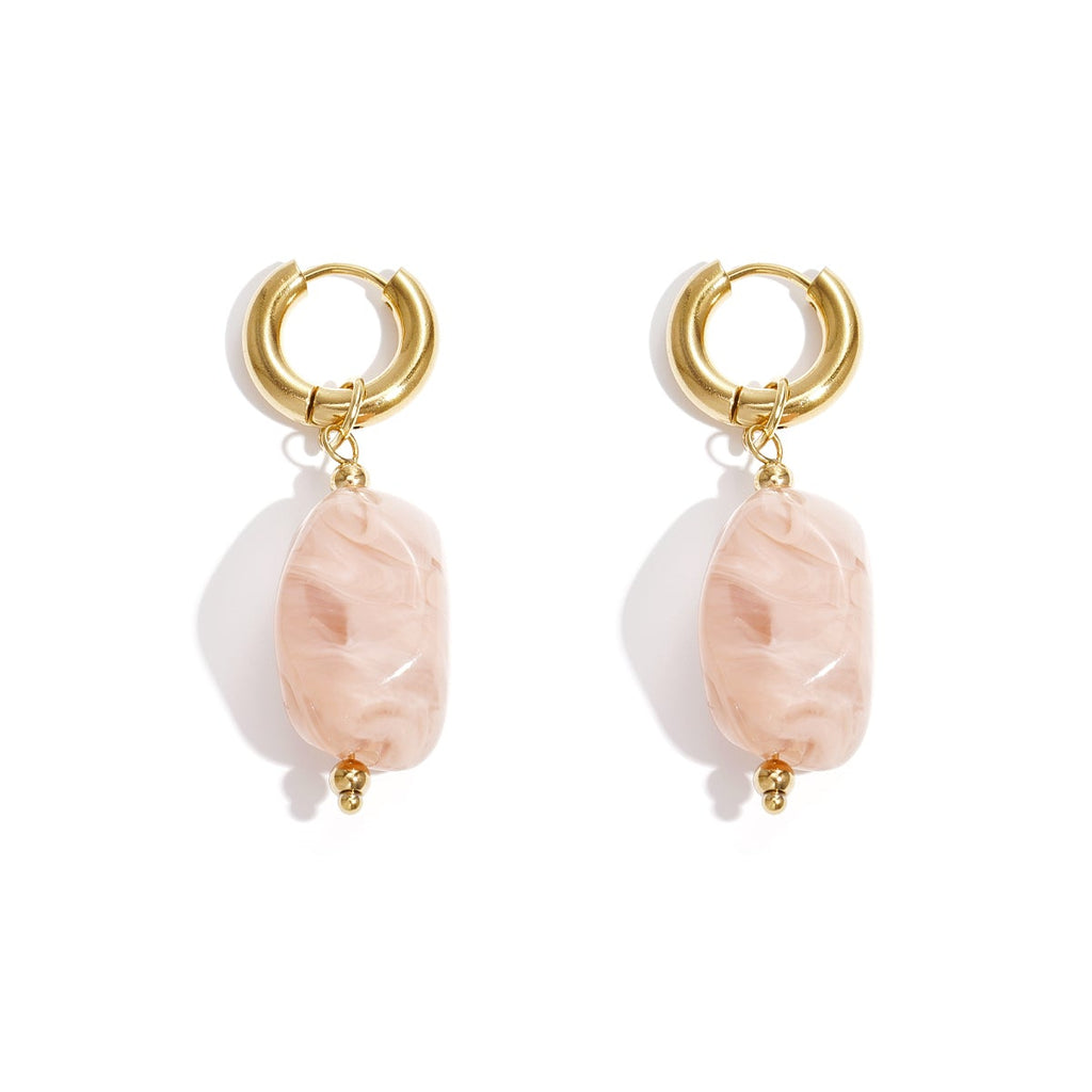 Boucles d'oreilles avec perles organiques