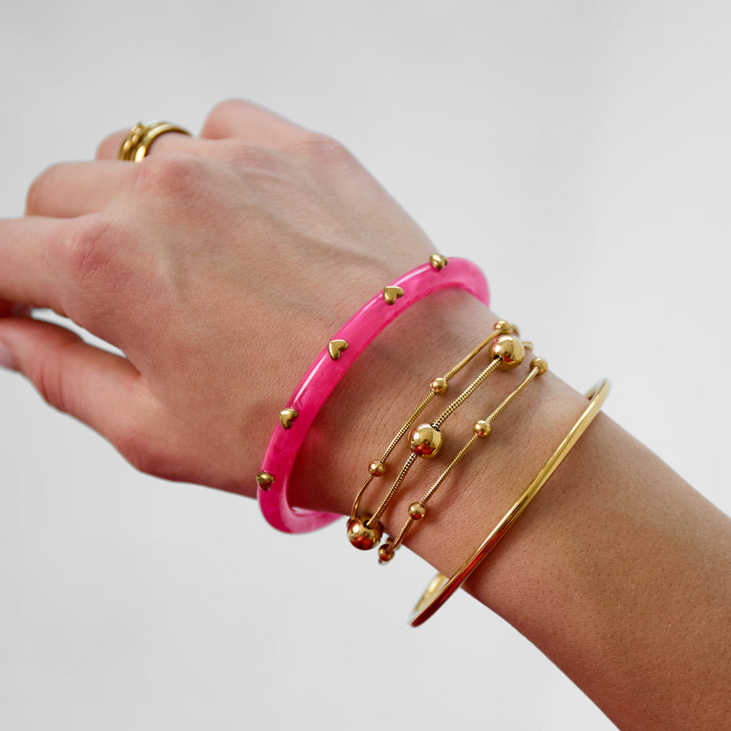 Bracelet à chaînes et à pois
