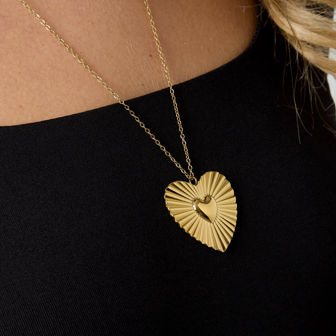 Colliers pendentifs en acier inoxydable, série cœur, décontracté, quotidien, simple, bijoux pour femmes