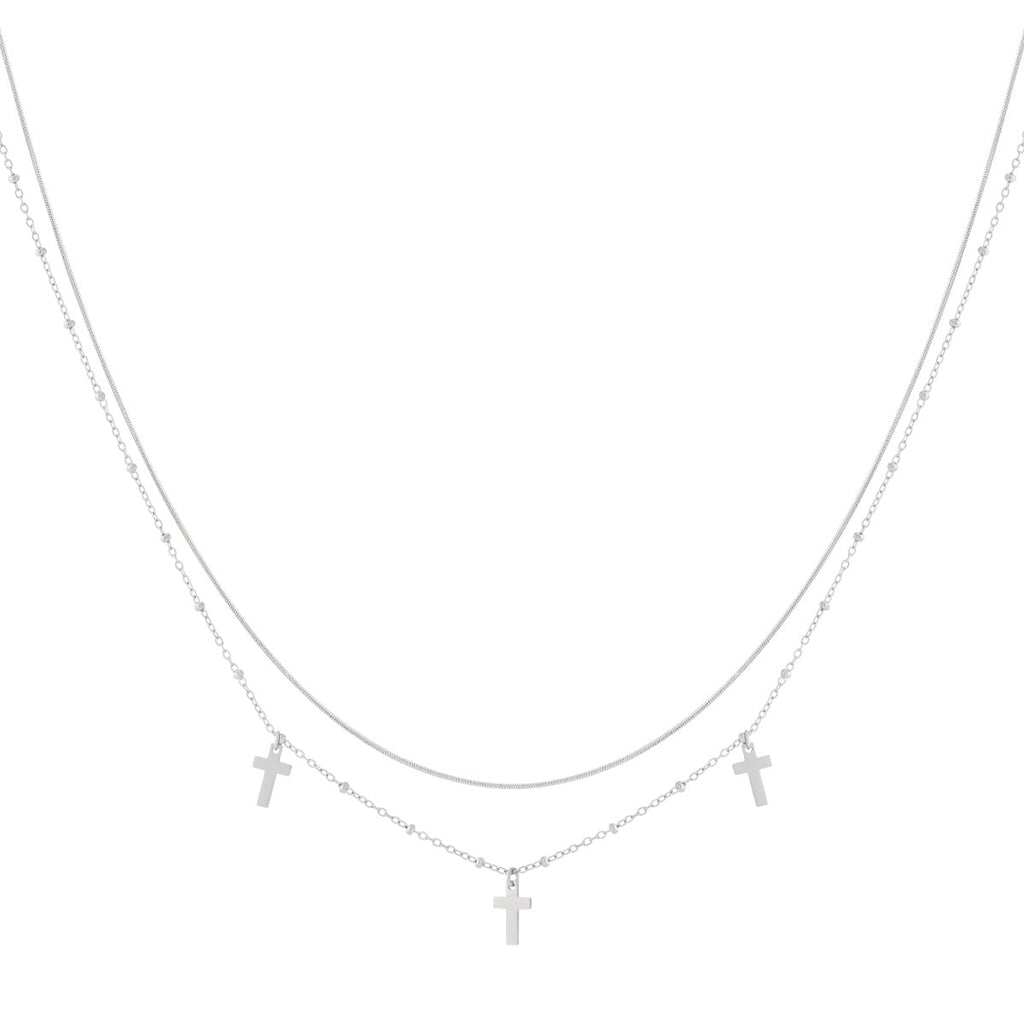   Colliers superposés croisés décontractés quotidiens simples série bijoux pour femmes