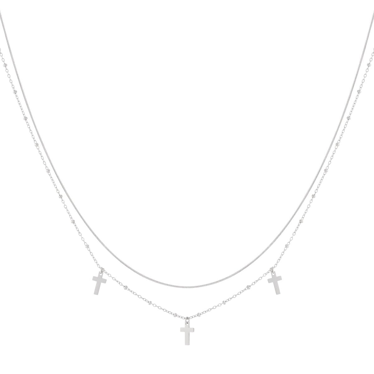   Colliers superposés croisés décontractés quotidiens simples série bijoux pour femmes