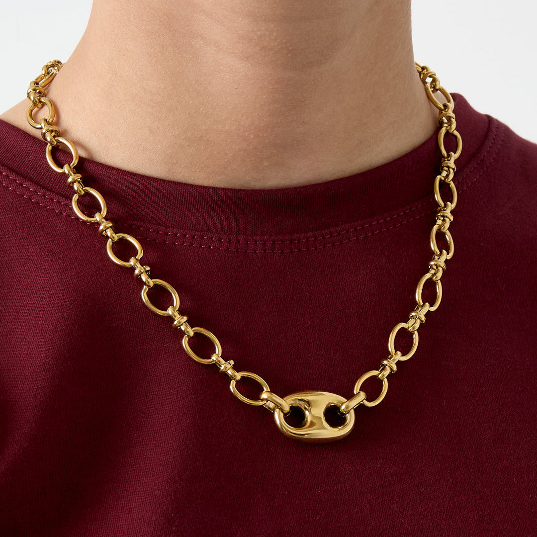 Collier chaîne femme avec motif grain de café