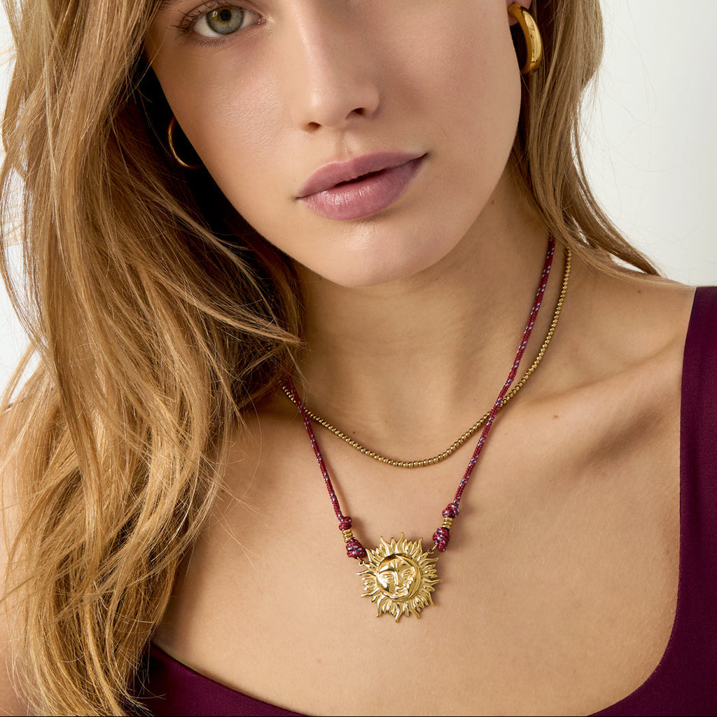 Colliers pendentifs en acier inoxydable soleil Casual Daily Simple Series Bijoux pour femmes