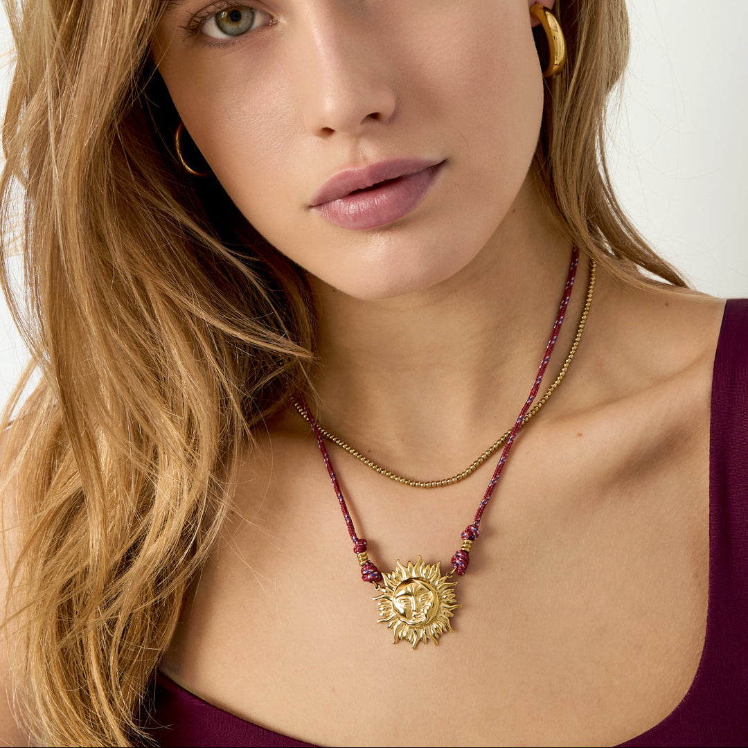 Colliers pendentifs en acier inoxydable soleil Casual Daily Simple Series Bijoux pour femmes Image
