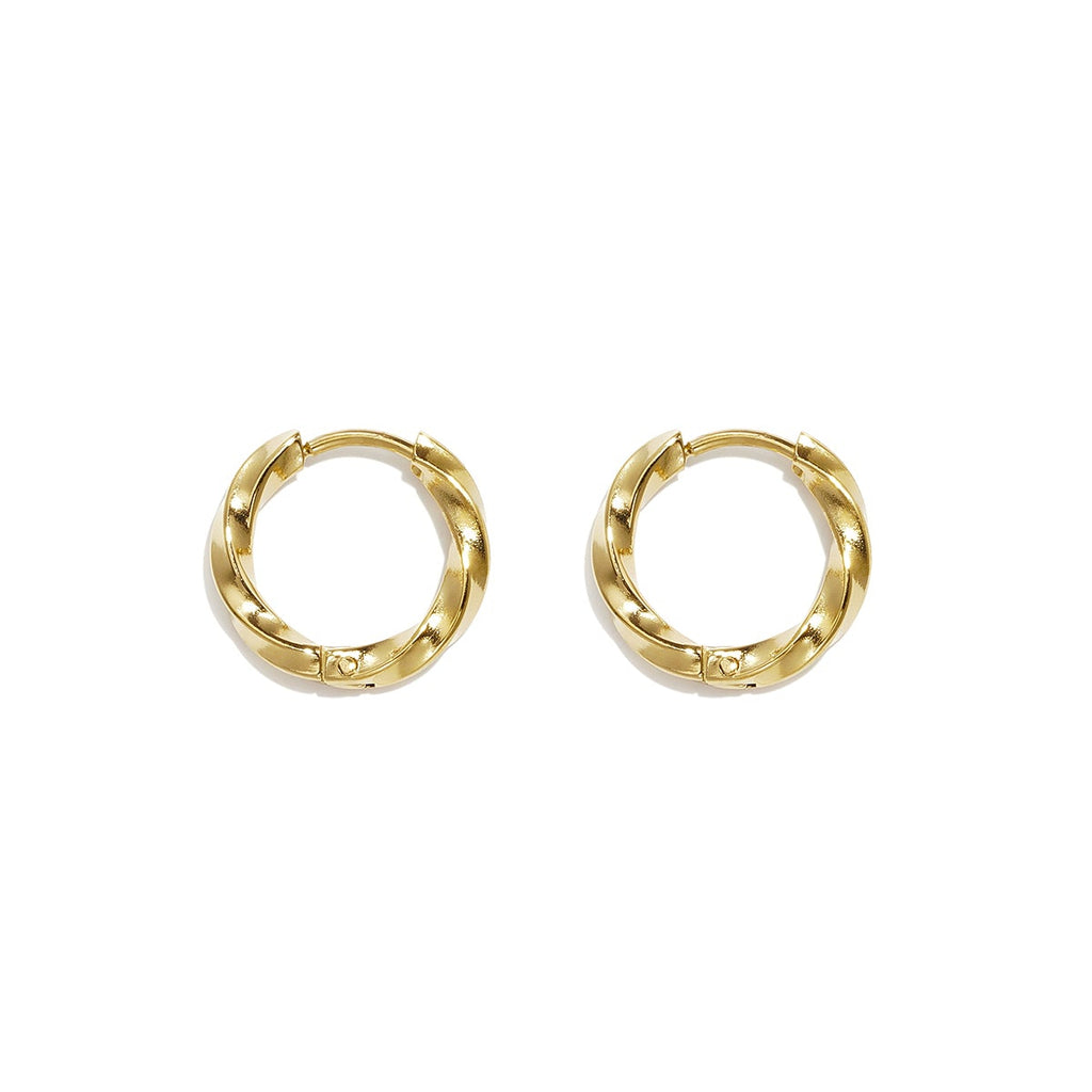 Boucles d'oreilles rondes en acier inoxydable, collection Daily Simple, bijoux pour femmes