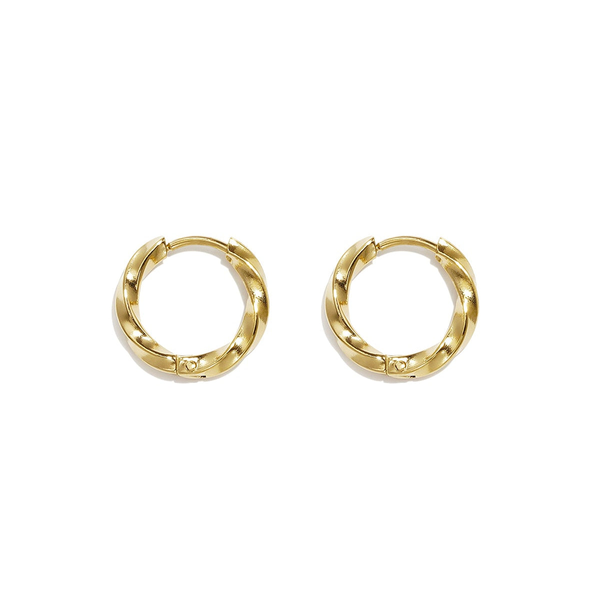Boucles d'oreilles rondes en acier inoxydable, collection Daily Simple, bijoux pour femmes