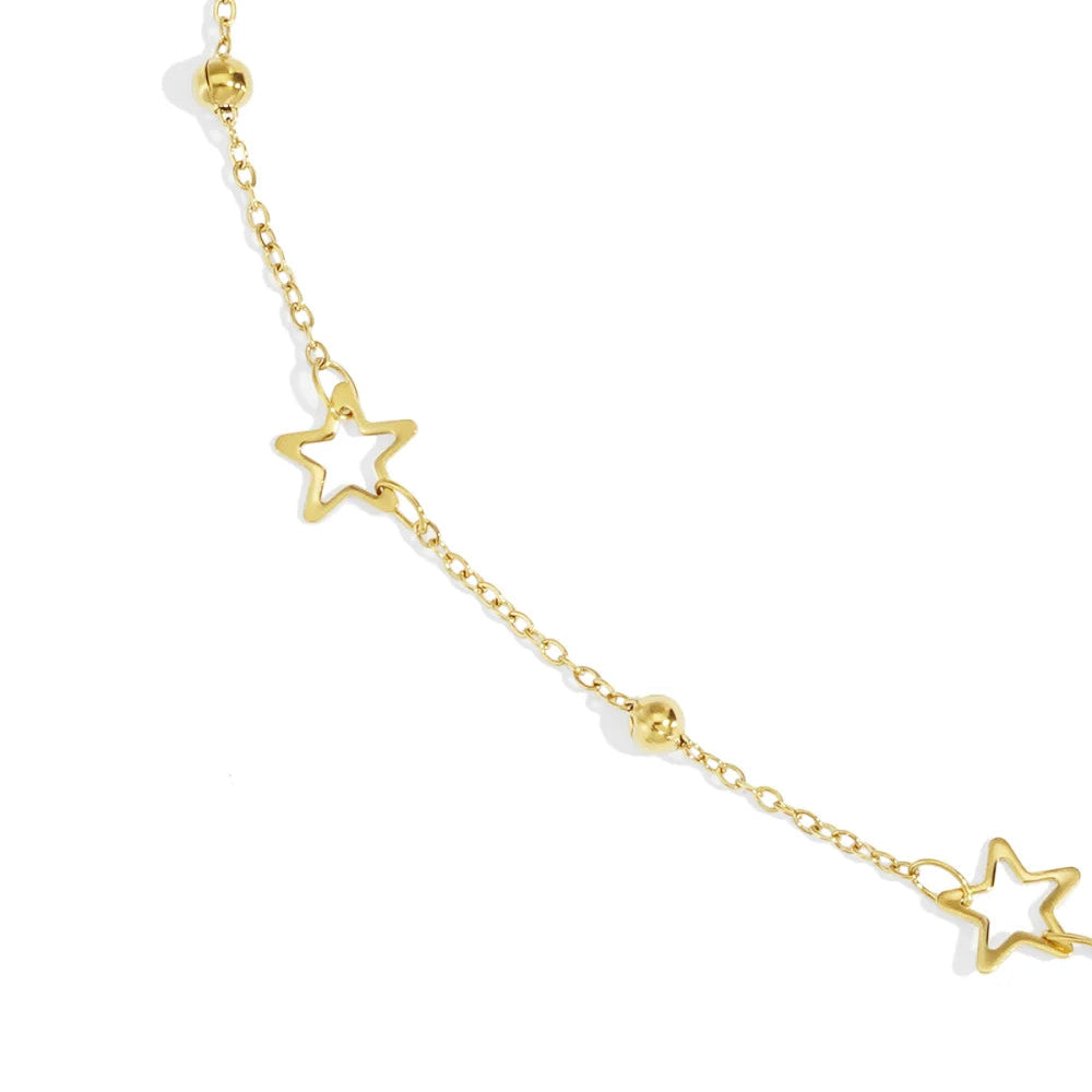 Collier chaîne à étoiles ajourées
