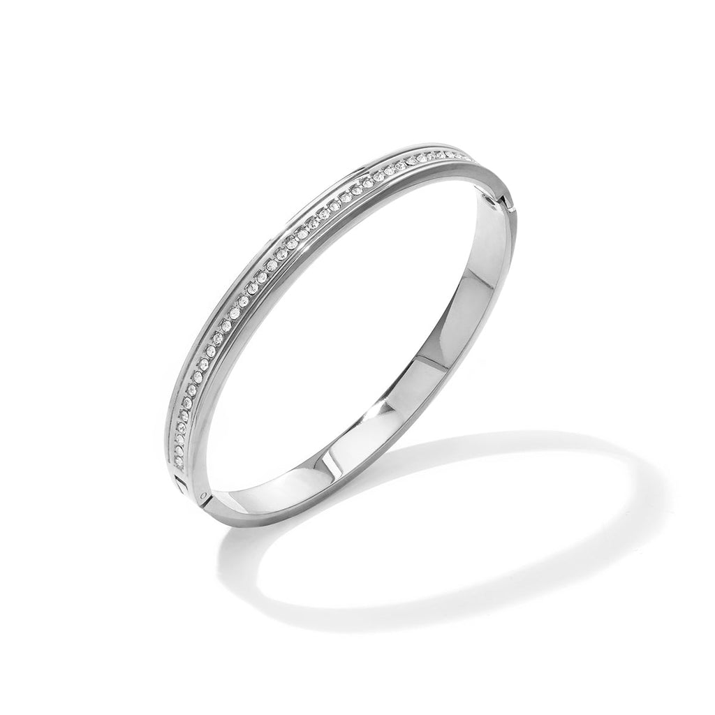 Bracelet jonc en acier inoxydable, style cercle, collection simple pour femmes, bijoux du quotidien