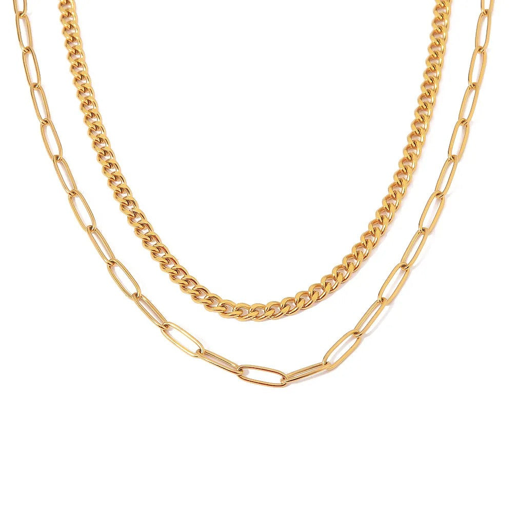 Collier grosse maille dorée