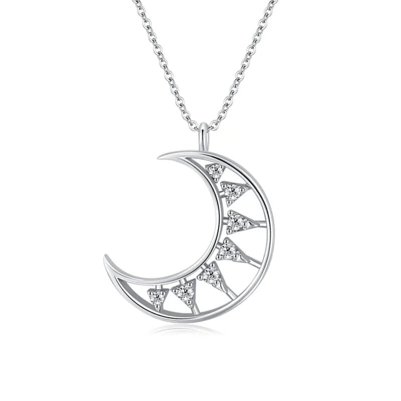 Collier argent lune