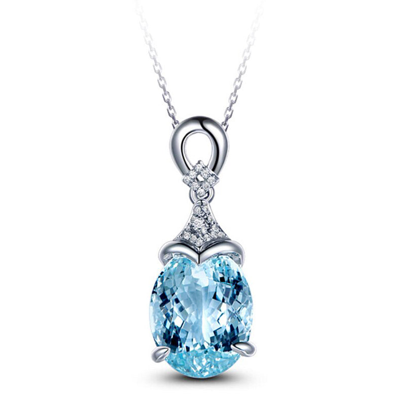 Collier aigue marine baleine