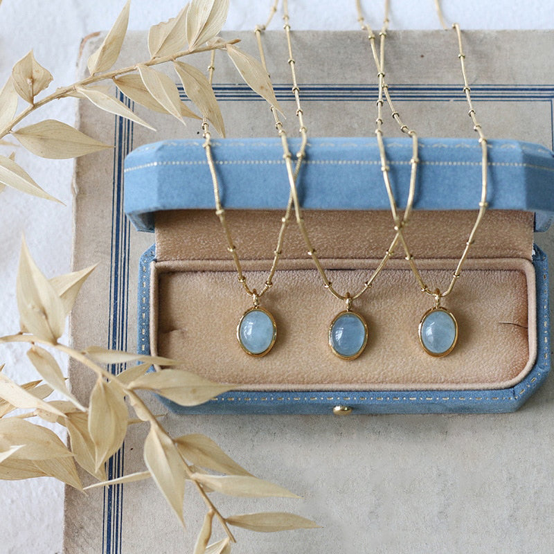 Collier aigue marine femme