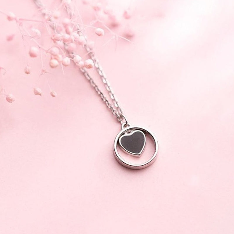 Collier cœur argent femme