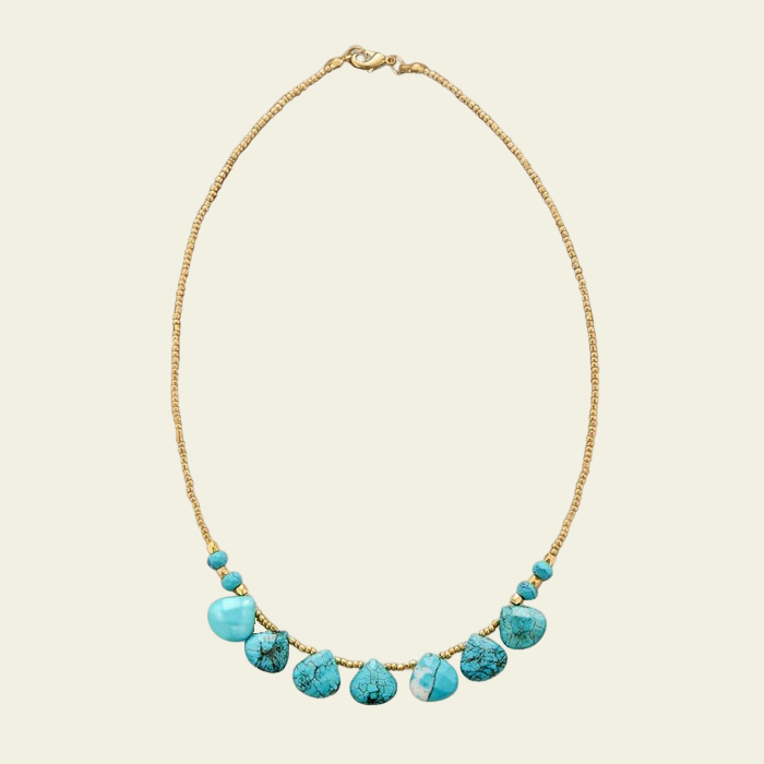 Collier bohème en pierres turquoise