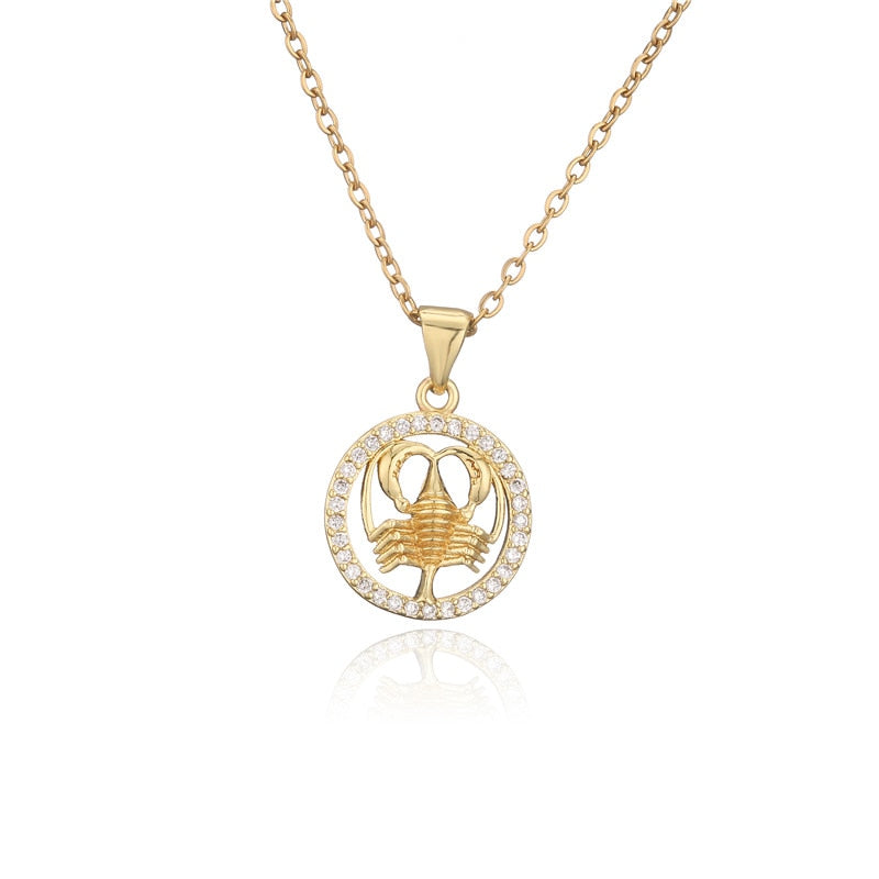 Collier signe astrologique doré