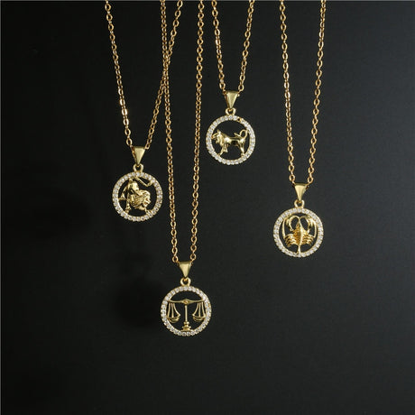 Collier signe astrologique doré