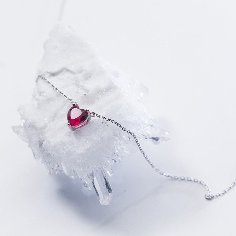 Collier cœur rouge