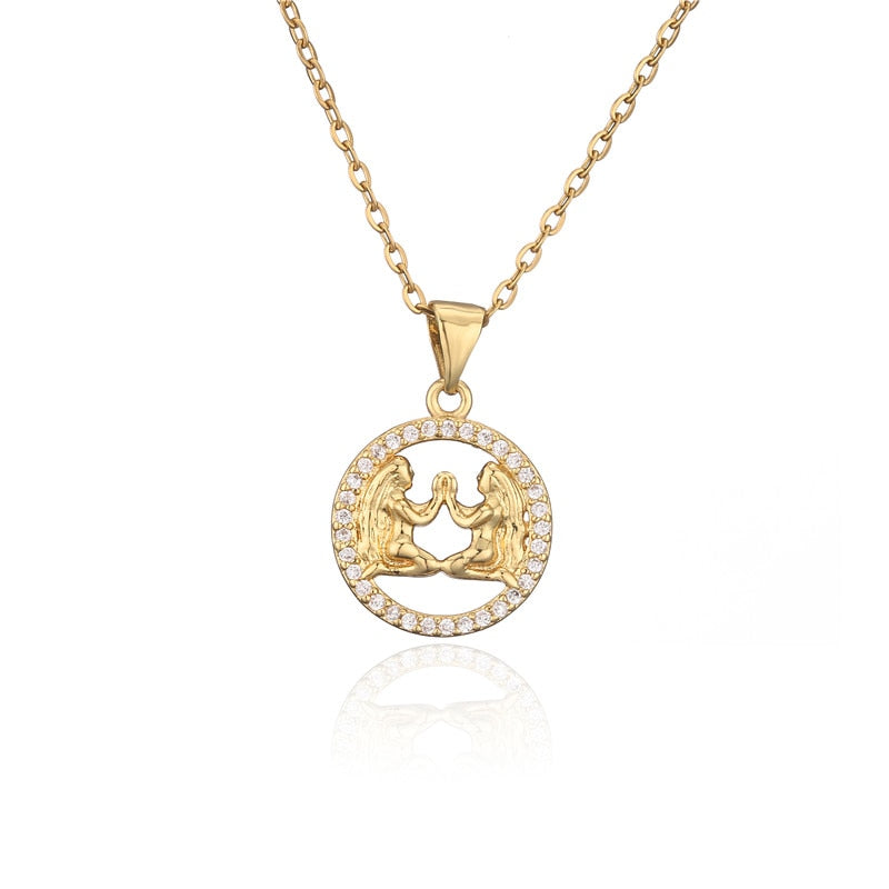 Collier signe astrologique doré