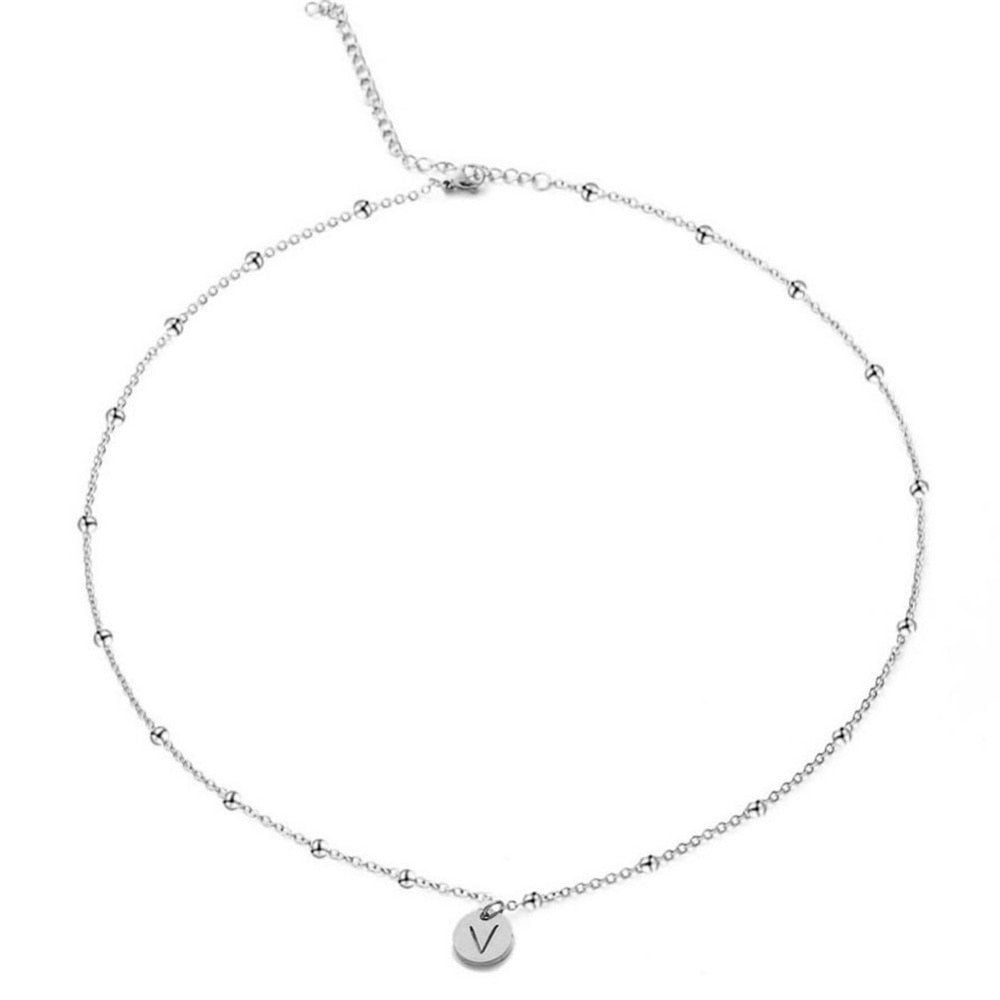 Collier initiale lettre argent