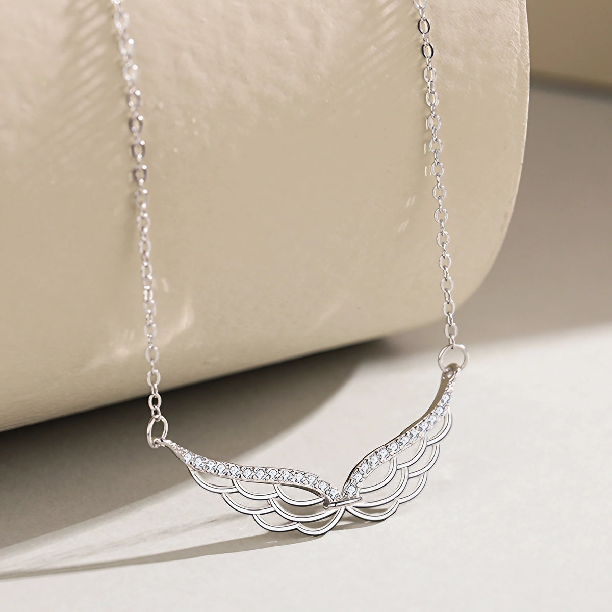 Collier ange argent diamant