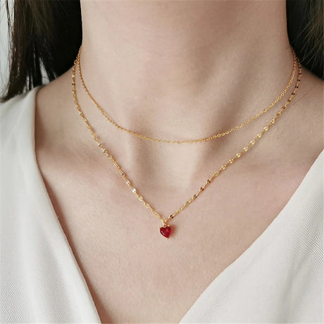 Pendentif cœur rouge