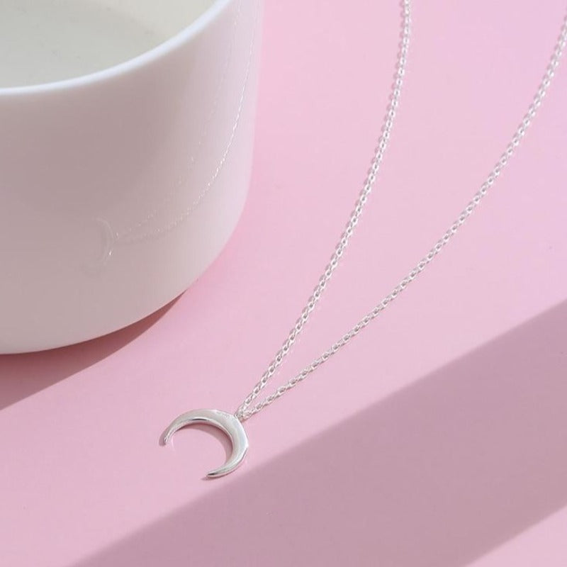 Pendentif croissant de lune argent