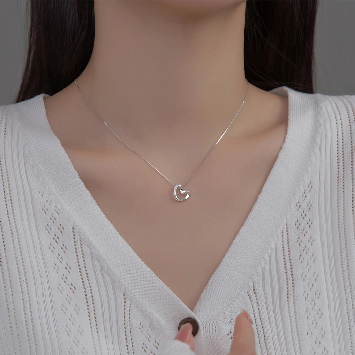 Collier cœur argent