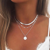 Collier multirang argent