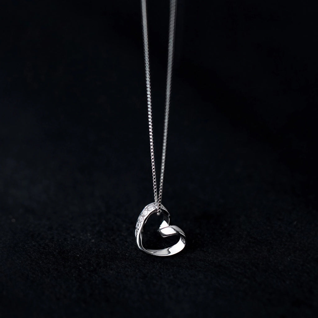 Collier cœur amoureux argent