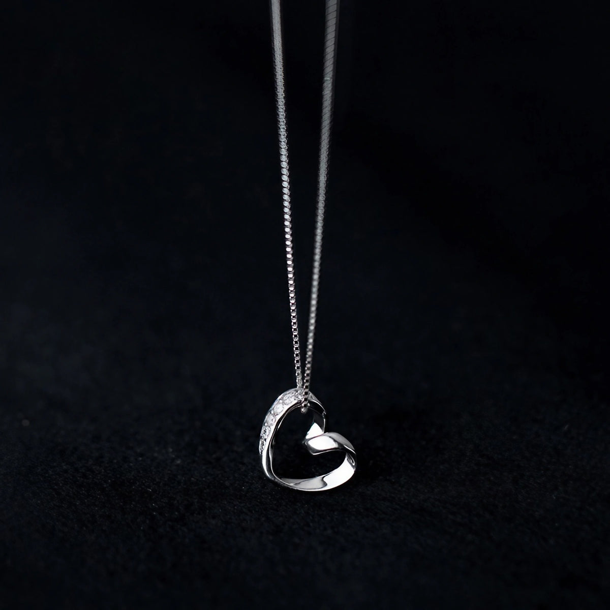 Collier cœur amoureux argent