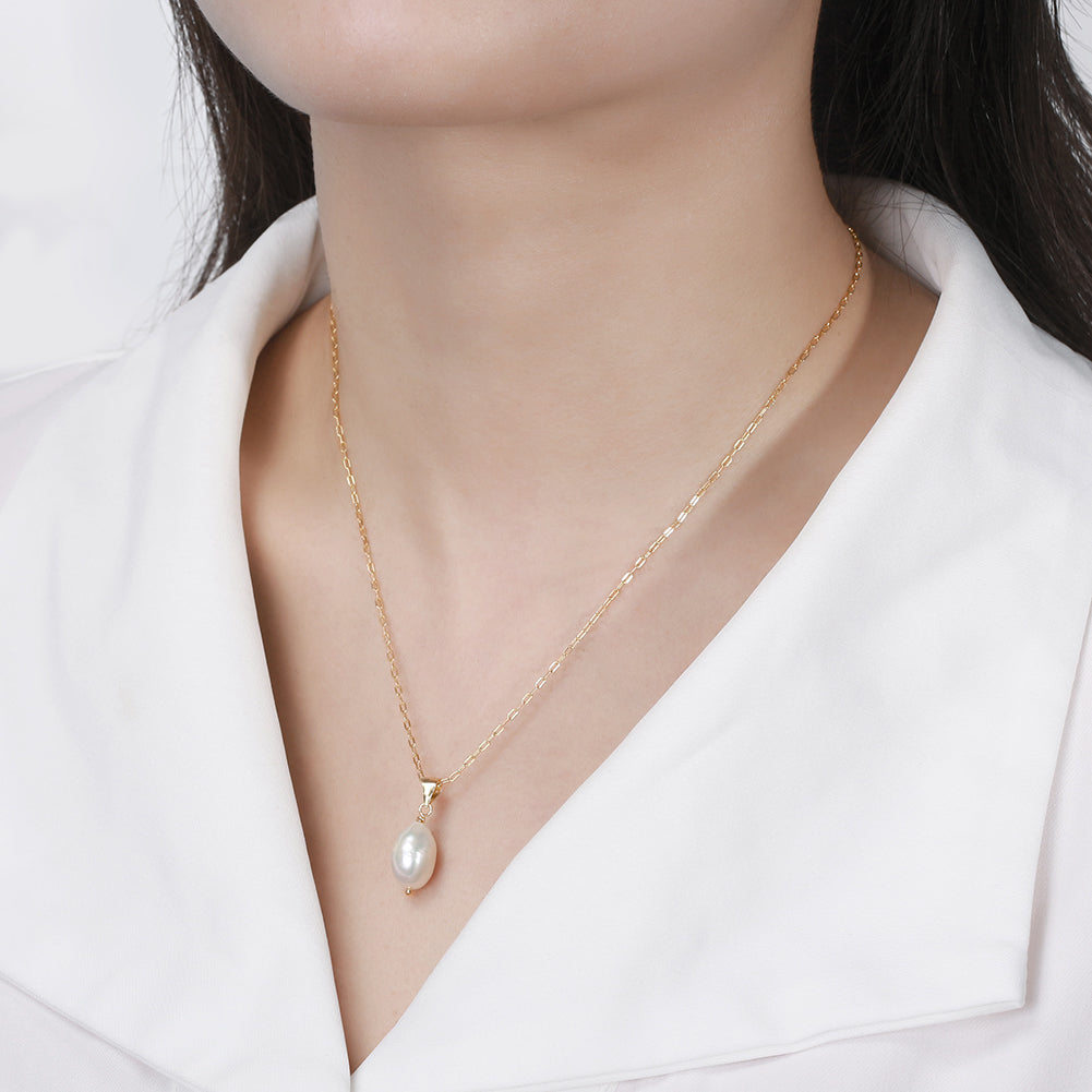 FUNEIA Collier de Perles 14K Plaqué Or Fantaisie Blanche Dorée pour Mariage, Bal de Promo, Bijoux de Mariée FUNEIA Collier de Perles 14K Plaqué Or Fantaisie Blanche Dorée pour Mariage, Bal de Promo, Bijoux de Mariée