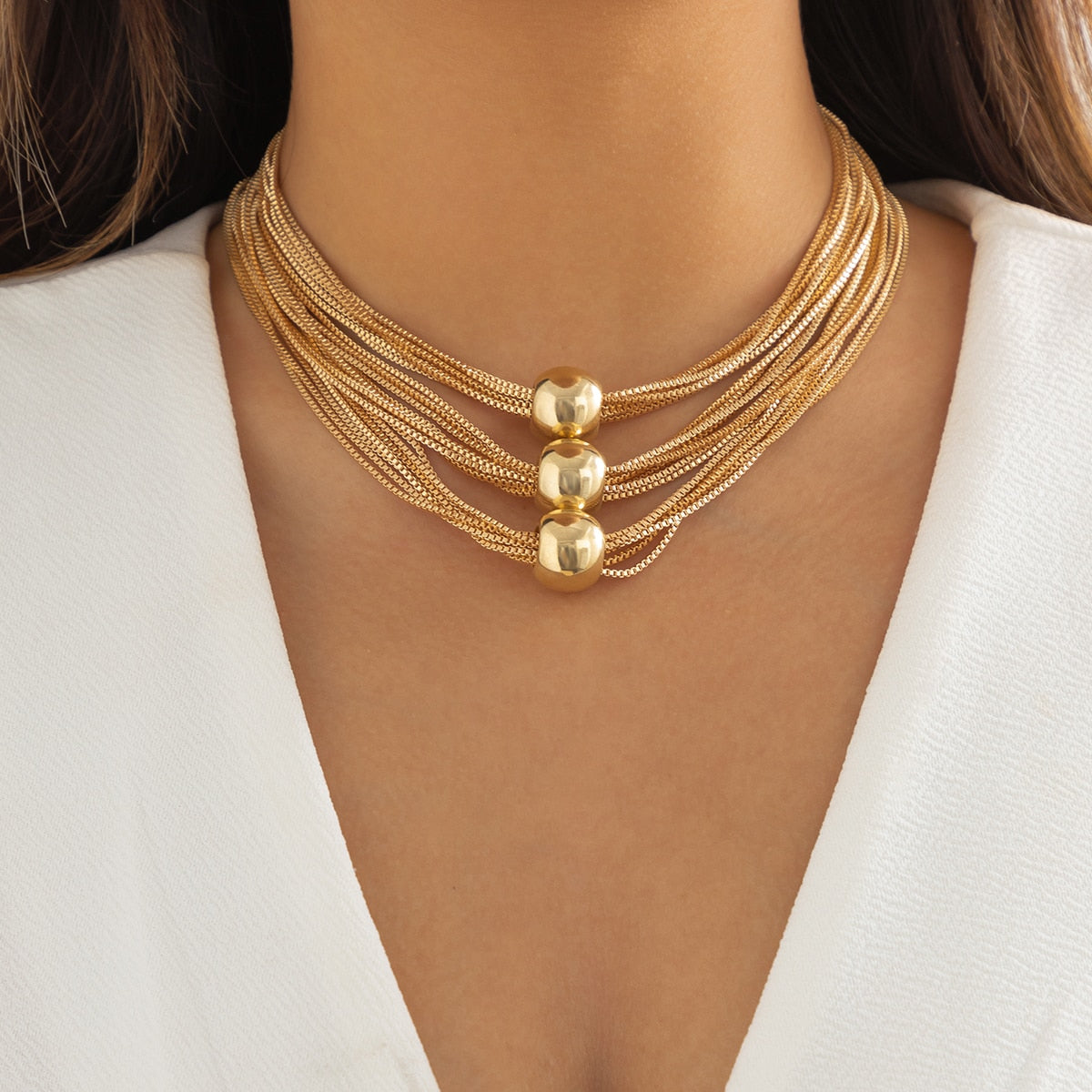 Collier multirang ras de cou