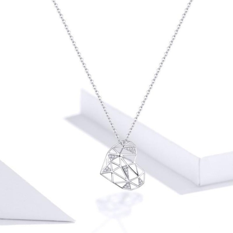 Collier cœur origami