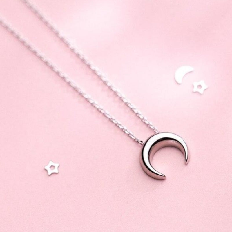 Collier lune argent