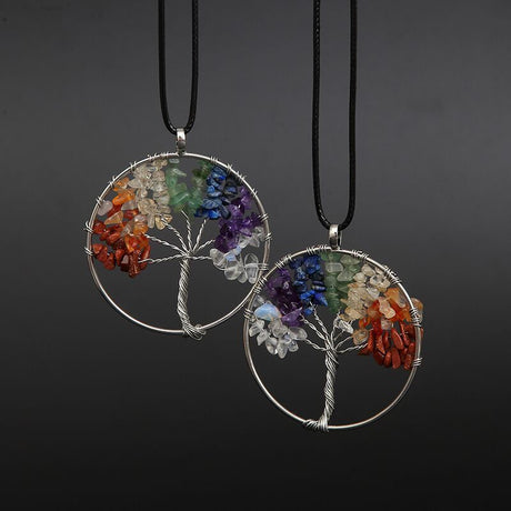 Pendentif arbre de vie 7 chakras